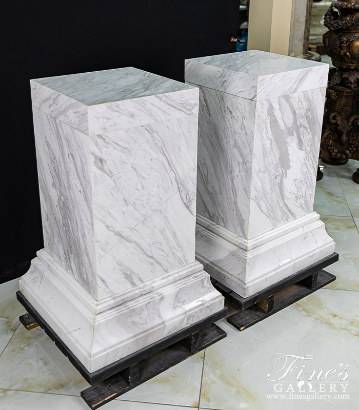 Marble Bases  - Polished Volokas Marble Base Pair - MBS-217